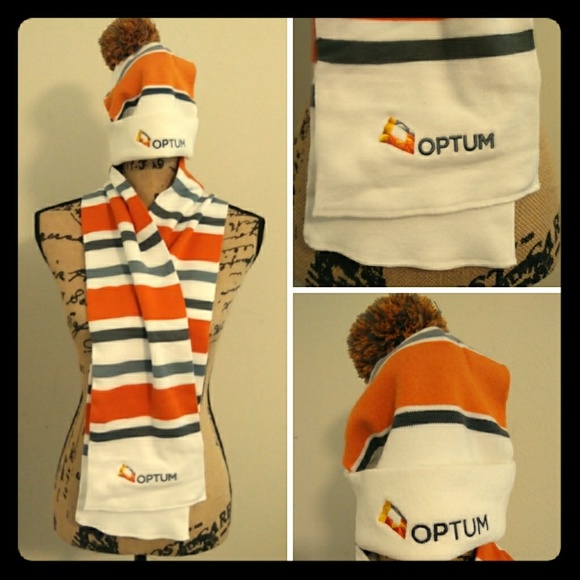 Other - ❄⛄winter hat & scarf set orange & grey NEW